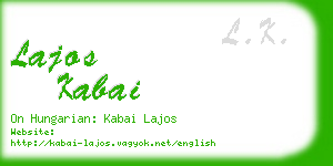 lajos kabai business card